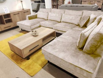 U-Bank Naaldwijk - u-banken - Creme, Nieuw, 150 cm of meer, Stof, 250 tot 300 cm
