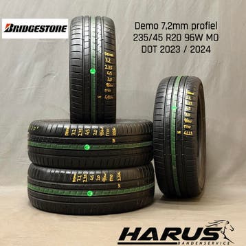 235/45/20 96W MO Bridgestone zomerbanden demo 7,2mm 4X, Gebruikt, Ophalen of Verzenden, 235 mm, Band(en)