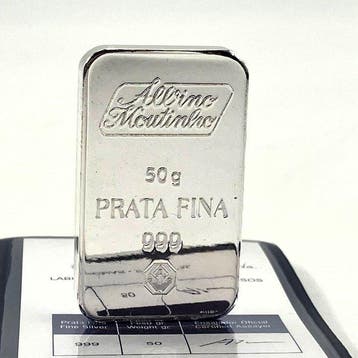50 gram - Zilver .999 - Albino Moutinho - Met certificaat, Postzegels en Munten
