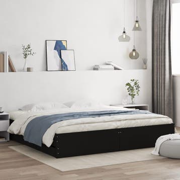 vidaXL Bedframe met lades bewerkt hout zwart 160x200 cm, Verzenden, Zwart, 200 cm, 160 cm