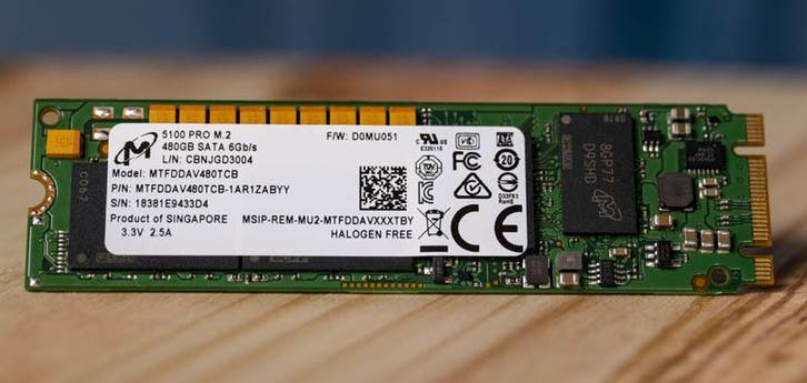 Micron 5100 PRO SSD 480GB M.2 2280 SATA III 6Gb/s –, Computers en Software, Harde schijven, Nieuw, Ophalen of Verzenden