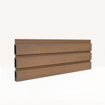 ACTIE - Premium Composiet Schutting Verticaal Rhombus Teak, Ophalen of Verzenden, Nieuw, Kunststof, 1 tot 2 meter