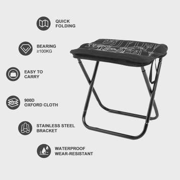 Lichtgewicht Opvouwbare Camping Stoel - 900D Oxford & RVS -, Verzenden, Nieuw