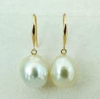 Oorbellen - 18 karaat Geel goud Parel - South Sea, Echte, Nieuw
