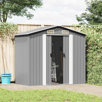 vidaXL Tuinberging 204x132x186 cm metaal grijs, Verzenden, Nieuw