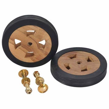 Teakhouten wielen voor ligbed - 16cm | Tweedekansje OP=OP, Ophalen of Verzenden, Nieuw