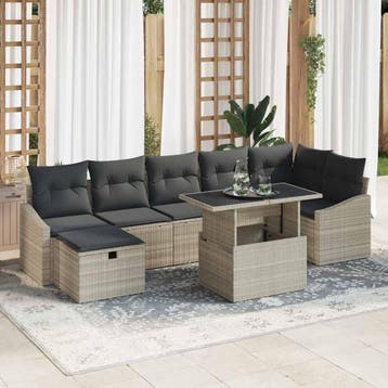 vidaXL Tuin Sofa Set 8 st poly rattan, Verzenden, Nieuw, Rotan, 8 zitplaatsen