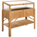 Hoge plantenbak met plank en kweekopzet 119x57x124cm - bruin, Verzenden, Nieuw