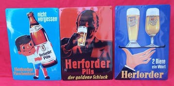 Werbeschilder - Herforder Pils - Emaille bord (3) - Bah