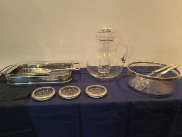 Schaal - Kristal, Glas, zilvergeplateerd, Marinex voor de