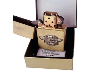Veiling - Zippo | Zeldzame Harley-Davidson Brass Aansteker, Verzamelen, Nieuw