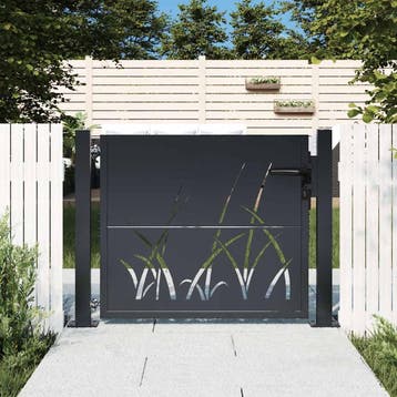 vidaXL Poort 100x100 cm met grasontwerp staal, Verzenden, Nieuw