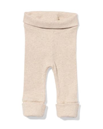 HEMA Newborn meegroei legging LENZING™ ECOVERO™ rib zand, Verzenden, Nieuw
