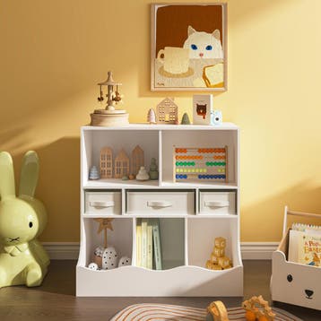 Kinderkast Vastesa open kast 75x80x40 cm wit [en.casa], Verzenden, Nieuw