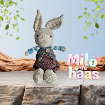 Te koop: Milo de Haas – handgemaakte gehaakte knuffel, Ophalen of Verzenden, Nieuw