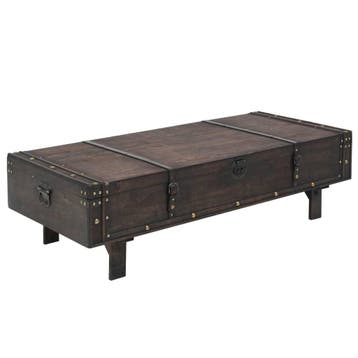 Vintage Salontafel Hout | 120x55cm | Laatste Stuk!, Huis en Inrichting, Tafels | Salontafels, Overige materialen, Gebruikt, 100 tot 150 cm