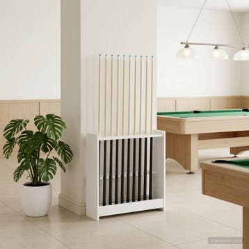vidaXL Biljartkeu standaard Bewerkt hout 60 x 20 x 57 cm Wit, Sport en Fitness, Biljarten en Poolen, Verzenden, Nieuw