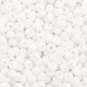 c.a. 5 gram Miyuki rocailles 8/0 - Opaque matte white, Ophalen of Verzenden, Nieuw, Kraal