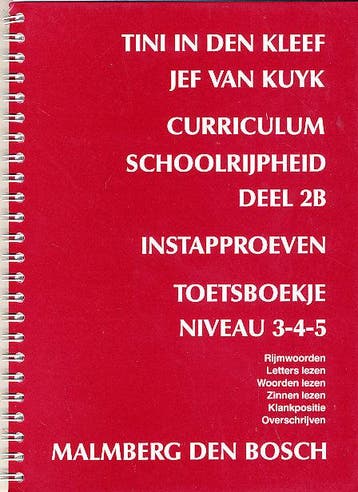 Curriculum Schoolrijpheid Deel 2B Instapproeven toetsboekje, Verzenden, Nieuw