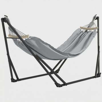 Outsunny 2-in-1 Stalen Hangmat & Hangstoel Standaard - Opvou, Tuin en Terras, Verzenden, Nieuw