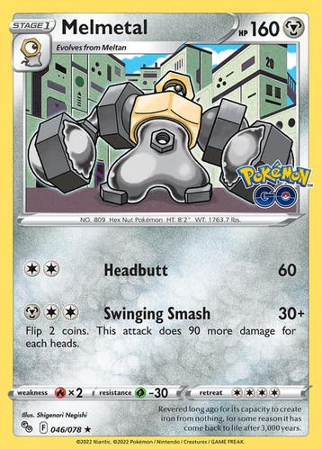 Melmetal 046/078 Holo Pokémon Go, Ophalen of Verzenden, Nieuw, Losse kaart, Foil