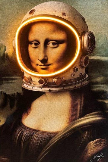 LEDMansion - Gioconda Astronaut Led Wall Art, Antiek en Kunst