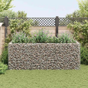 vidaXL Gabion plantenbak verhoogd 270x90x100 cm staal, Tuin en Terras, 100 cm of meer, Verzenden, Nieuw, Metaal