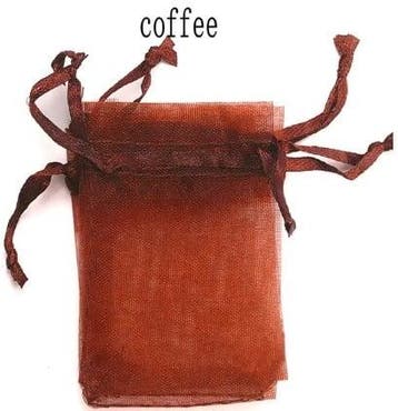 Cadeauzakje giftbag Organza Coffee 9x12 cm, Ophalen of Verzenden, Nieuw