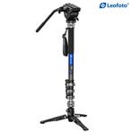 Leofoto MF-324C Carbon Statief + BV-10 Videokop + VD-04 Voet, Eenpoot, Nieuw, Ophalen of Verzenden, 150 tot 175 cm