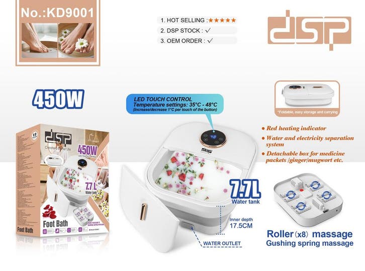Dsp Kd9001 Elektrische Voetenbad - 7.7 Liter Watertank - 8, Huis en Inrichting, Keuken | Keukenbenodigdheden, Nieuw, Ophalen of Verzenden
