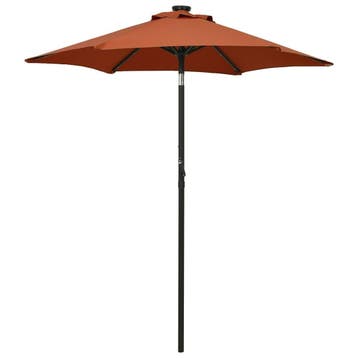 vidaXL Parasol met LED-verlichting 200x211 cm aluminium, Verzenden, Nieuw, 2 tot 3 meter