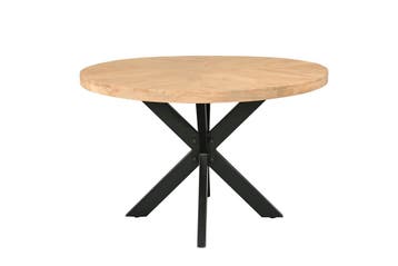 Dining table INFINITY HOME 120cm round w/ star frame mango, Huis en Inrichting, Ophalen of Verzenden, Nieuw