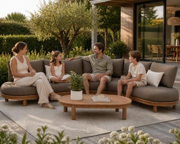 Eleganza organische hoek loungeset 3 delig hardhout, Ophalen of Verzenden, Nieuw, Hardhout