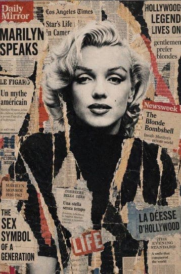 ERIC BRUMETTE - MARILYN MONROE DAILY MIRROR - Toile L -