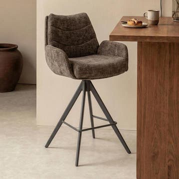 *WOONWINKEL* Draaibare Barstoel Met Armleuningen Taupe, Verzenden, Nieuw