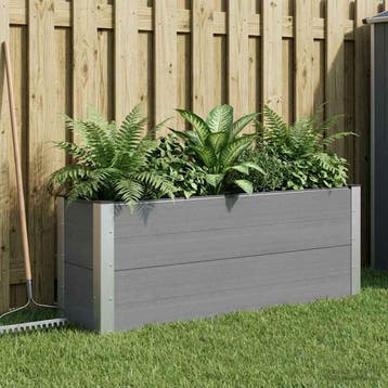 vidaXL Verhoogde plantenbak Grijs 100 x 30 x 72 cm WPC en, Verzenden, Minder dan 60 cm, Nieuw, 60 cm of meer