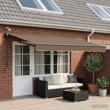 vidaXL Elektrisch Uittrekbaar Zonnescherm Taupe, Verzenden, Nieuw