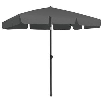 vidaXL Strandparasol 200x125 cm antracietkleurig, Verzenden, Nieuw, 1 tot 2 meter, Strandparasol