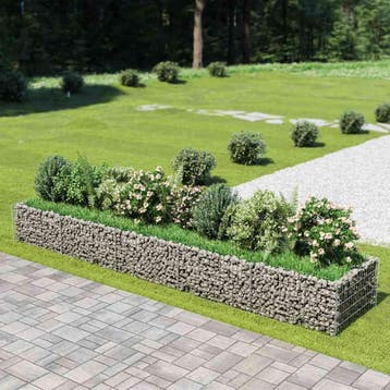 vidaXL Gabion plantenbak verhoogd 450x90x50 cm, 100 cm of meer, Verzenden, Nieuw, Metaal