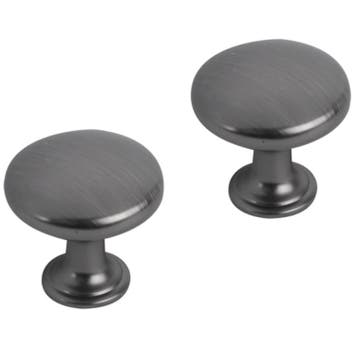 Differnz meubelknop rond bol 30 mm gunmetal 2 stuks, Verzenden, Nieuw