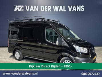 Ford Transit L2 H2 | Lease vanaf 356,- p/mnd, Auto's, Gebruikt, Euro 6, Zwart, Dealer onderhouden