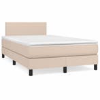 vidaXL Boxspring met matras kunstleer cappuccinokleurig, Overige materialen, Bruin, Verzenden, Nieuw