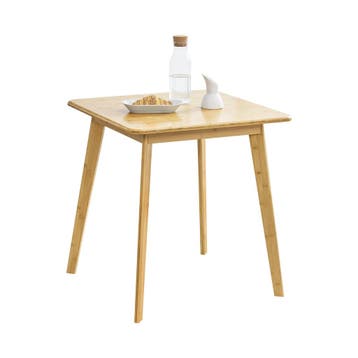 [en.casa] Eettafel Närpes bamboe 70x70x75 cm houtkleurig, Huis en Inrichting, Tafels | Eettafels, Verzenden, Nieuw
