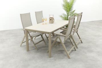 Hartman Napoli/Kyra verstelbare tuinset voor 4 personen, Verzenden, Nieuw, Overige materialen, Tuinset