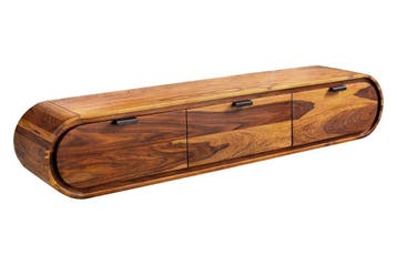 TV-meubel ORGANIC 160cm hangend sheesham hout bruin - 47755, Ophalen of Verzenden, Nieuw