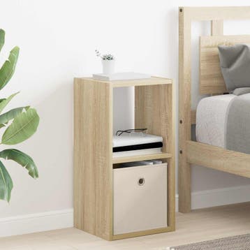 vidaXL Nachtkastje Sonoma Eiken 30,5 x 27 x 59,5 cm Bewerkt, Minder dan 45 cm, Verzenden, Nieuw, 55 tot 70 cm
