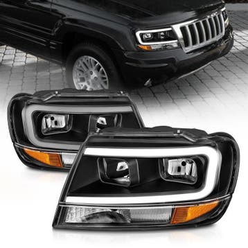 ANZO 99-04 Jeep Grand Cherokee Crystal Headlights - w/ Light, Ophalen of Verzenden, Nieuw