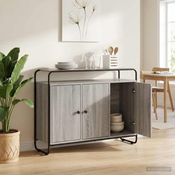 vidaXL Dressoir Grijs Sonoma 102 x 35 x 75 cm Bewerkt hout, Verzenden, Nieuw, Overige houtsoorten, Minder dan 50 cm