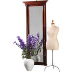 Reusachtige schouwspiegel of passpiegel in noten met zuilen, Antiek en Kunst, Ophalen of Verzenden