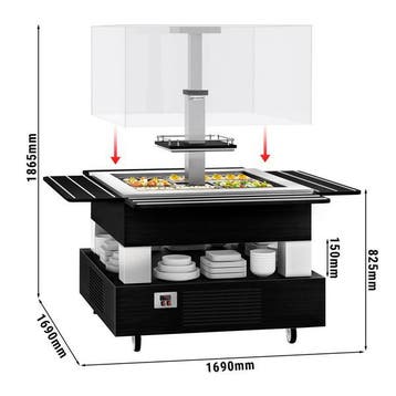 GGM Gastro | Buffet gekoeld DUBLIN - 1700mm - met gekoelde |, Verzenden
